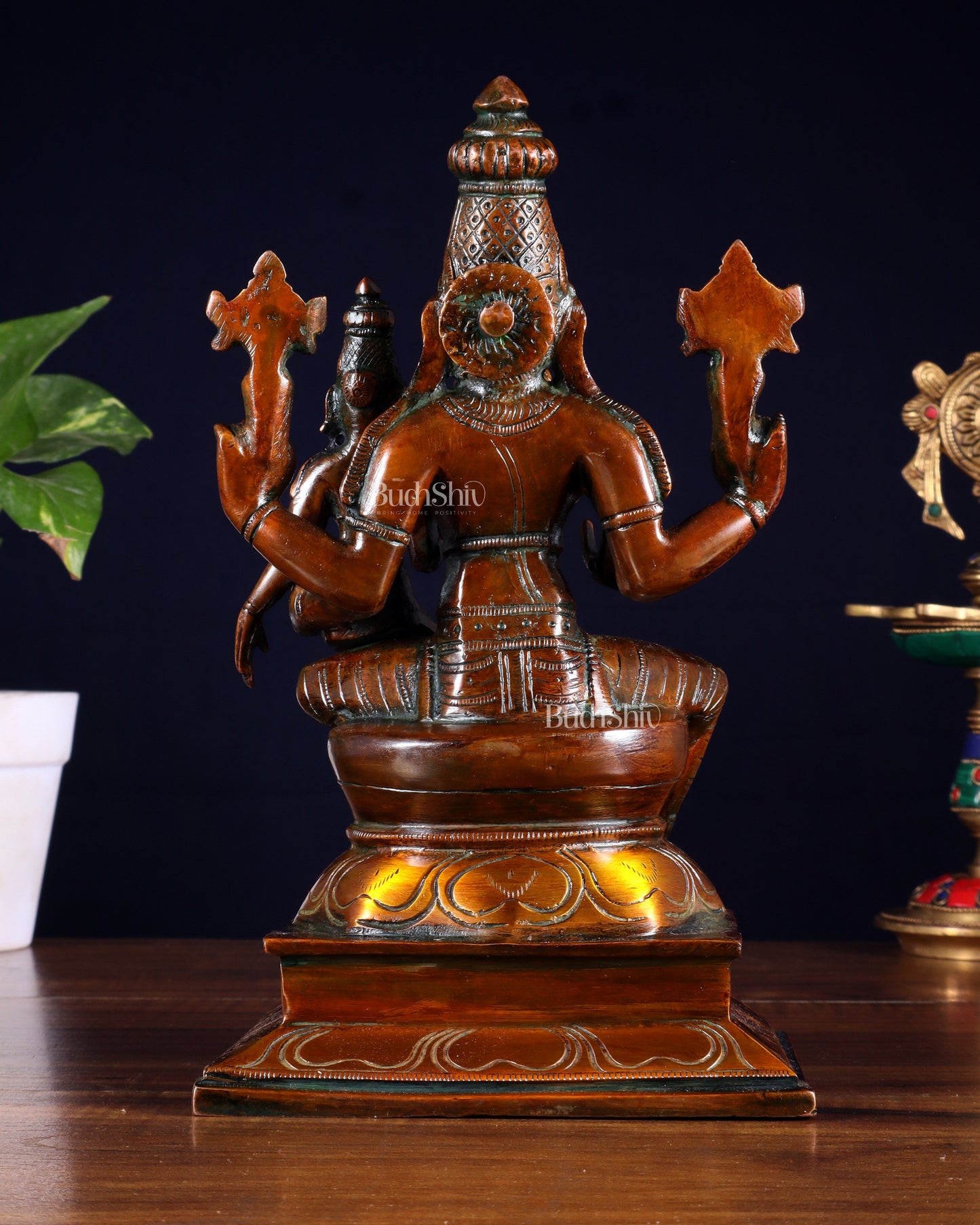 Pure Brass Varaha Lakshmi Statue – Antique Chola Tone 9.5"