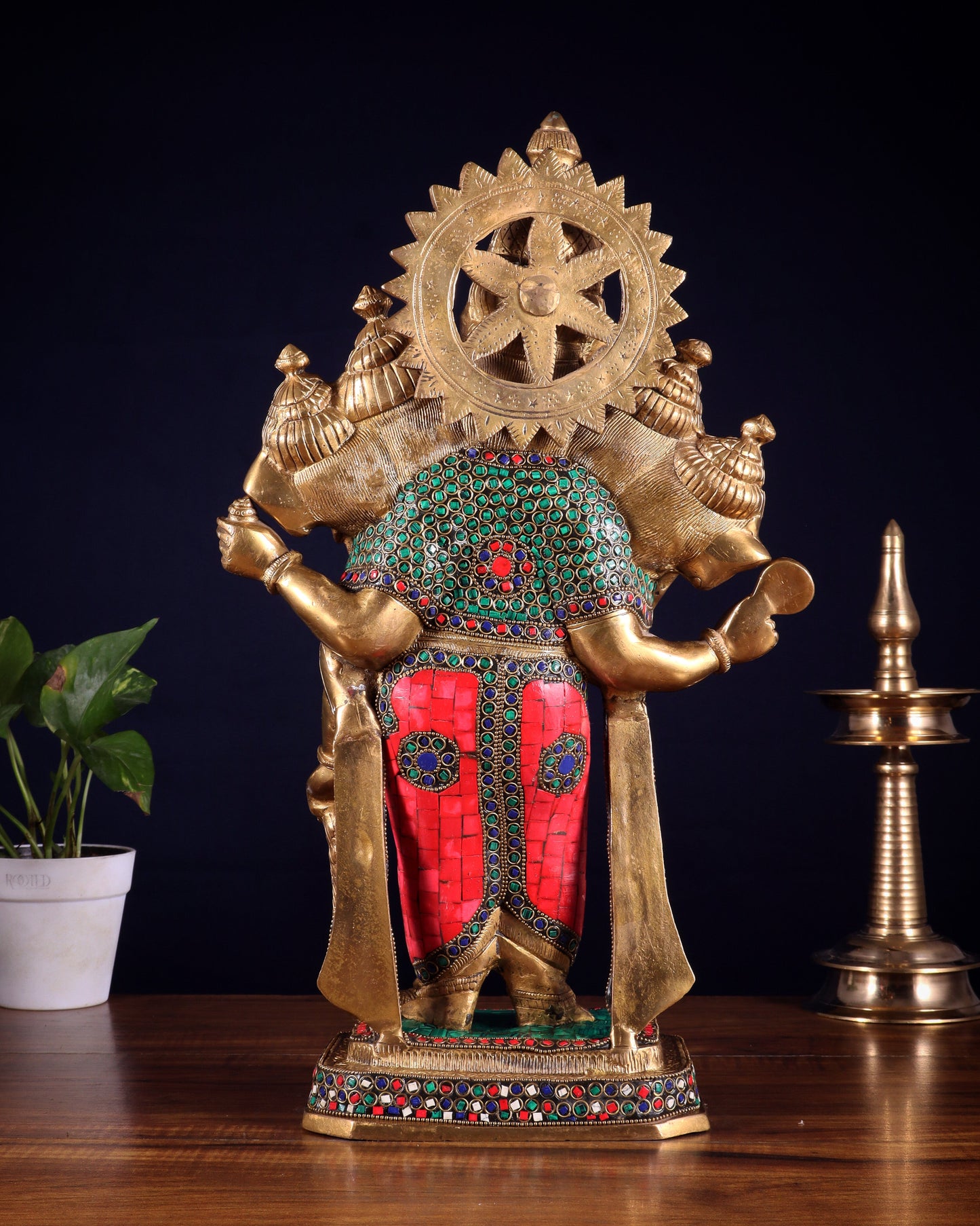 Brass Panchmukhi Ganesha Statue five faced Ganesha - 20 Inch