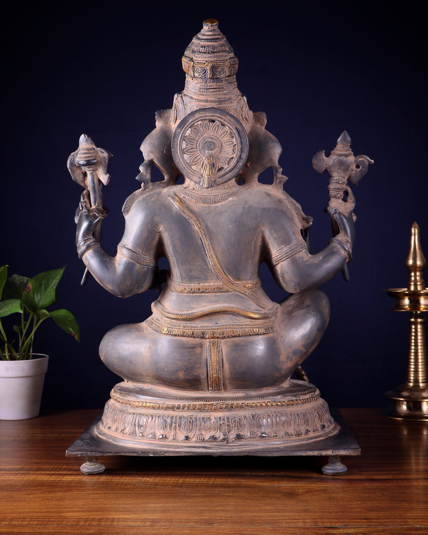 Ganesha Brass statue - Majestic 21 -Inch Height