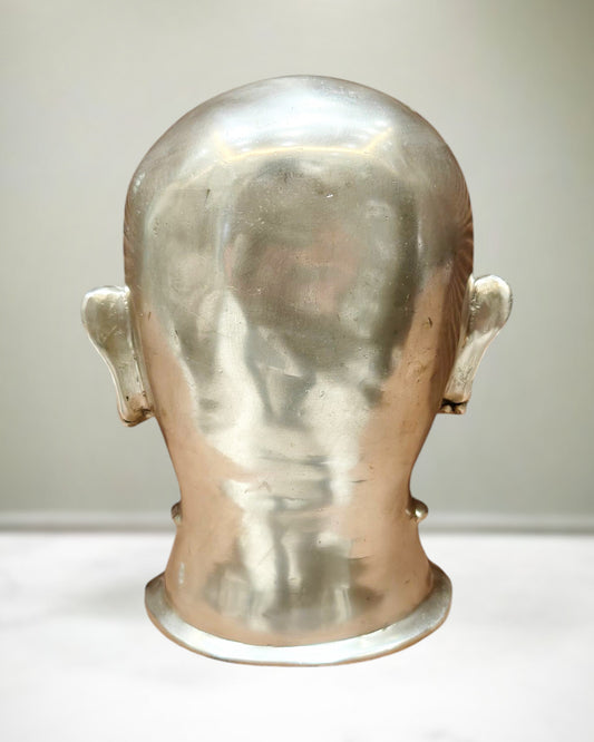 Brass Shiva Mukhalingam Face Statue silver plated 10 inch