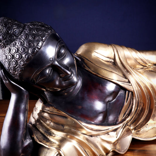 Handcrafted brass Large Resting/Sleeping Buddha Statue -29"