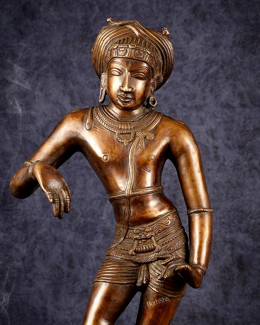 Pure Brass Shiva as Vrishabhavahana Statue 22.5"