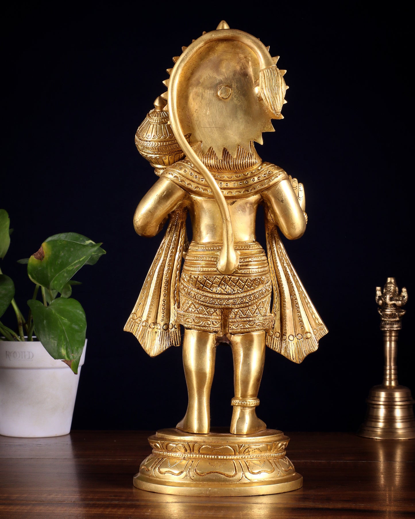 Pure Brass Standing Hanuman Idol 13.5 inch