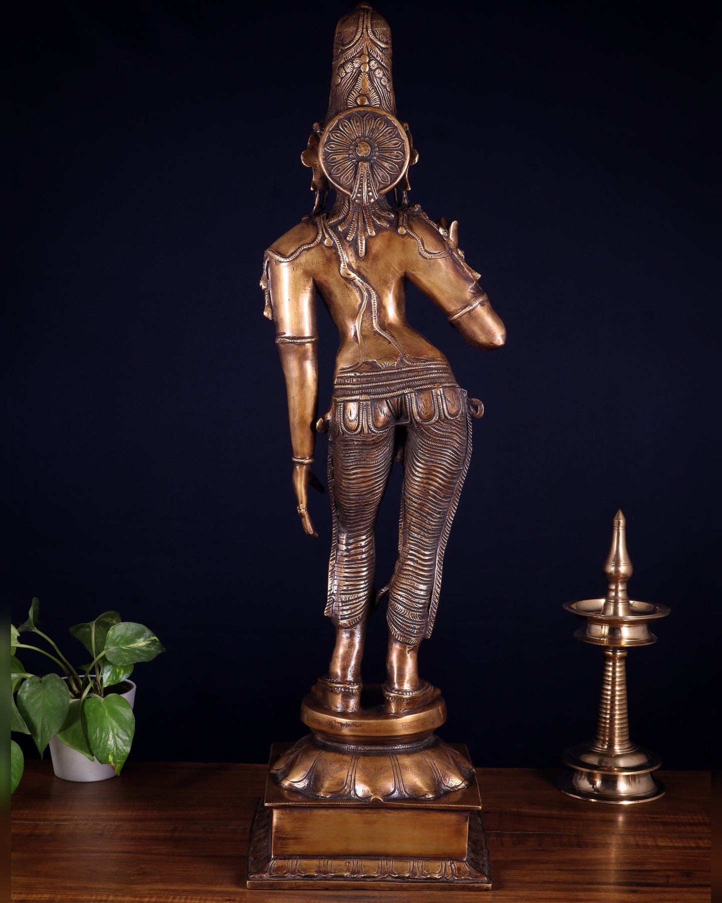Pure Brass Bhoga Shakti Standing Uma Parvati Statue – Vintage Finish 29.5 inch