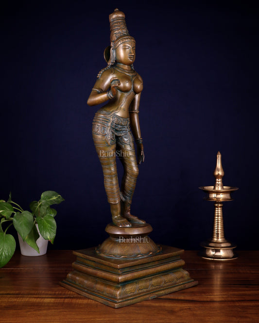 Brass Bhoga Shakti Goddess Uma Parvati (Sivagami) Statue – 23.6”