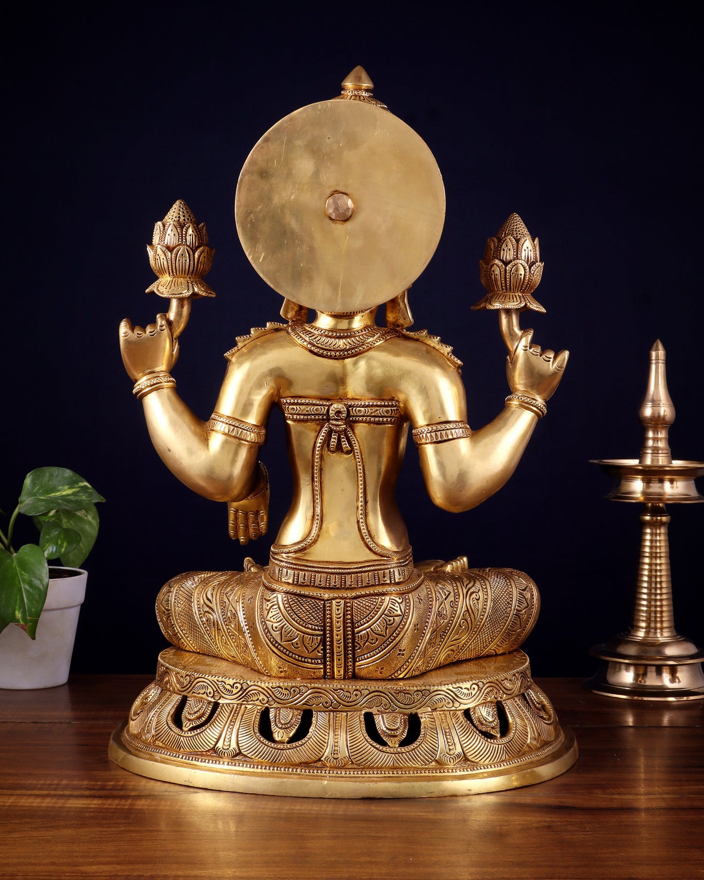 Pure Brass Superfine Lakshmi Statue – 17.5"