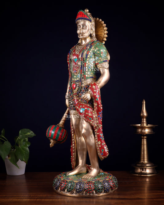 Brass Hanuman ji Idol large Standing position 24" Height