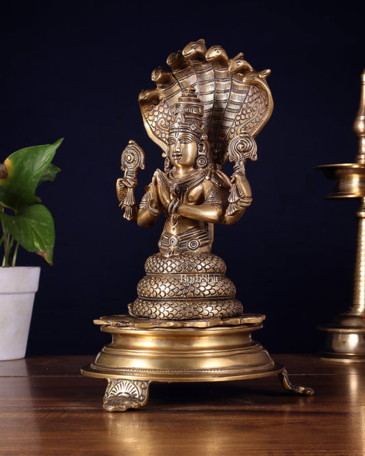 Handcrafted Brass Statue of Lord Patanjali, the Father of Yoga | 10.5"