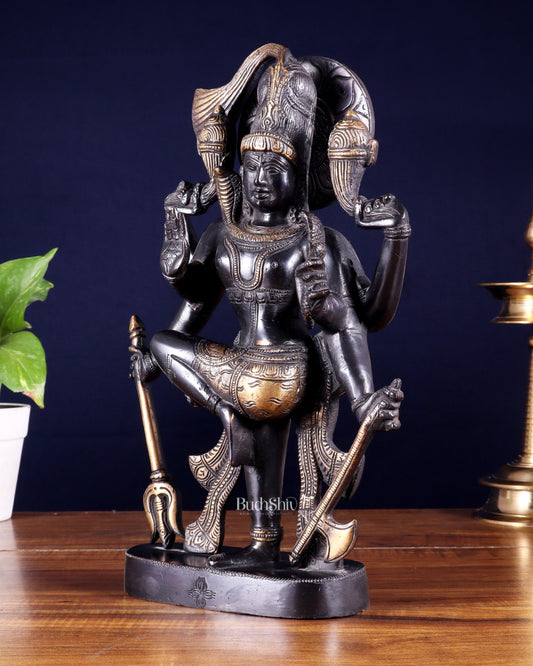 Pure Brass Handcrafted veer bhadra swamy Lord Shiva with 6 Arms - 13 inch