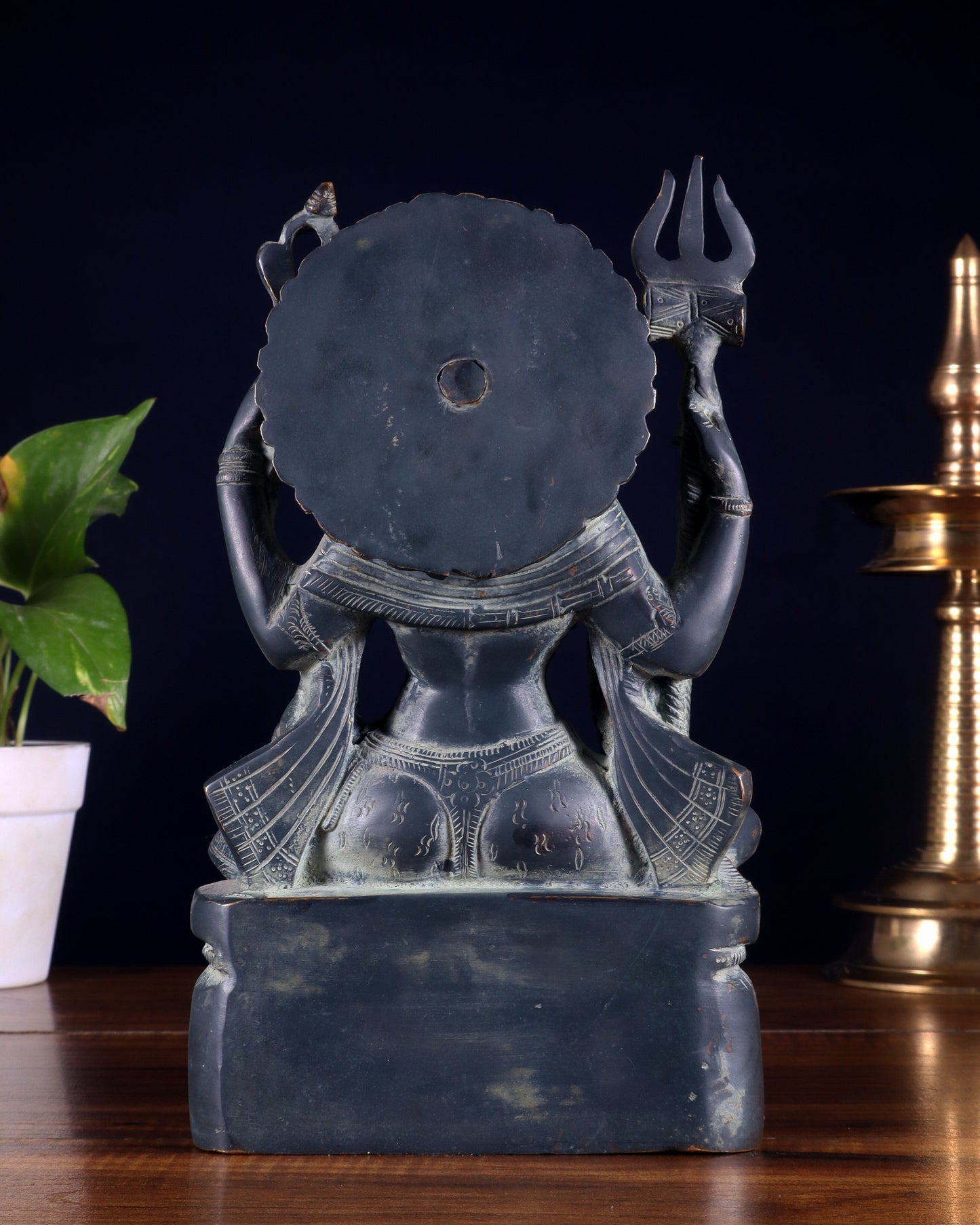 Brass Ardhanarishwara Statue 9.5 inch Sand finish