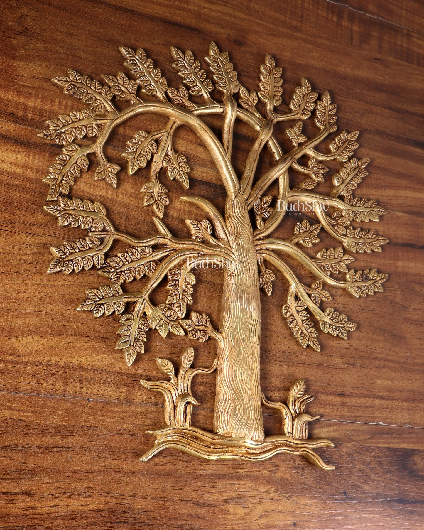 Pure Brass Kalpavriksha Tree Wall Hanging – 35 cm (14 inch
