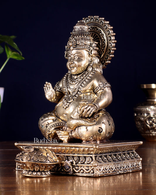 Brass Superfine Lord Kubera Idol – Intricately Crafted (6 Inch)