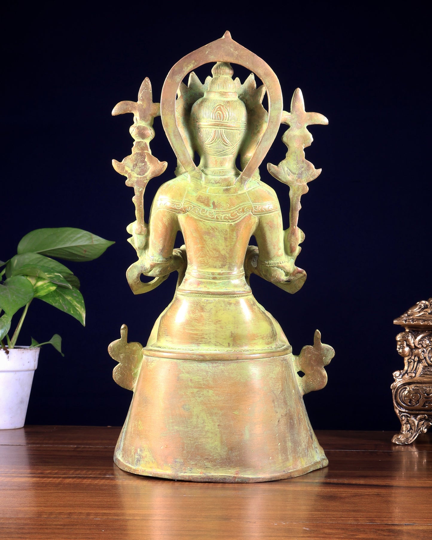 Vintage Tibetan Brass Maitreya Buddha Sculpture – The Future Buddha 14 inch