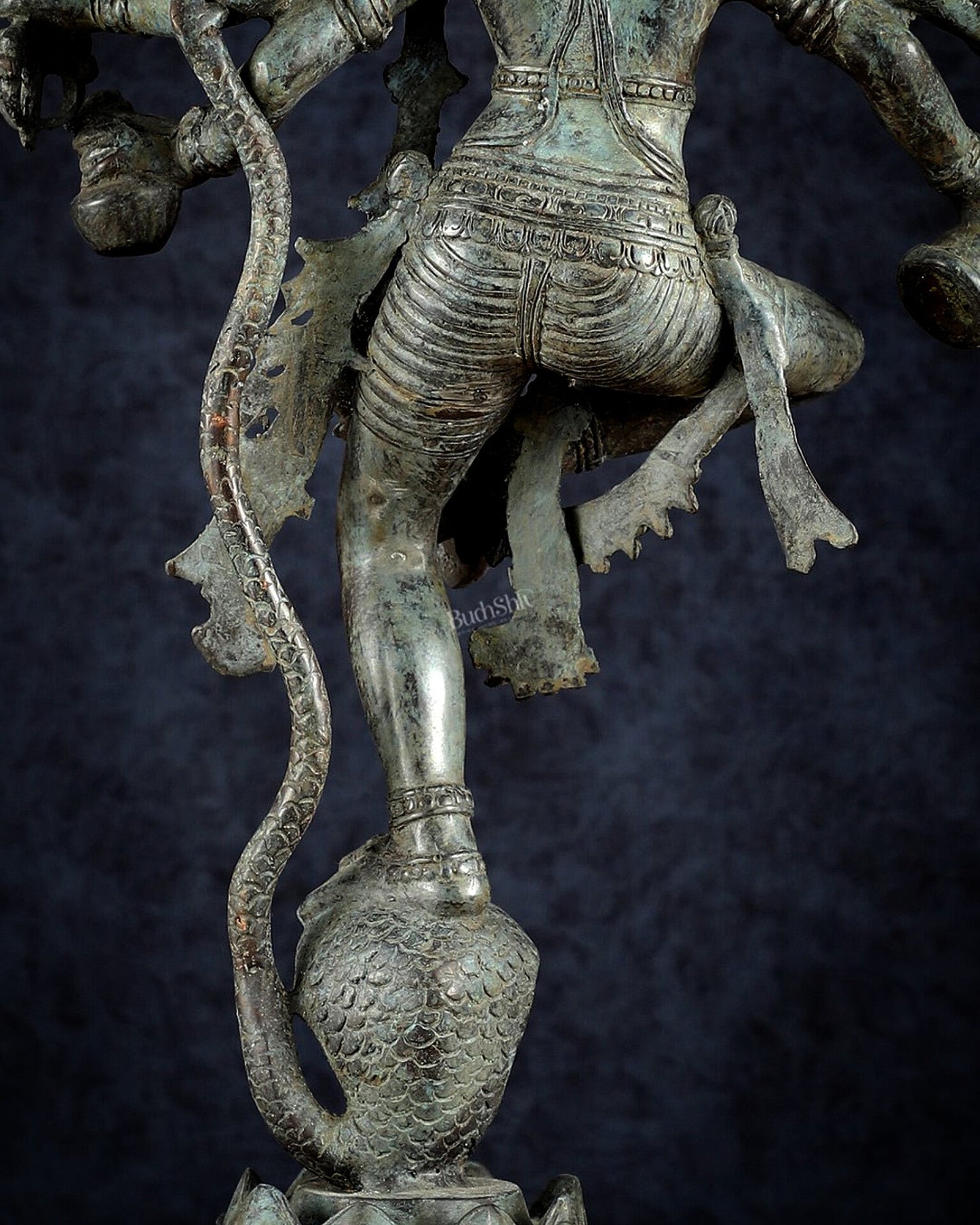 Bronze Dancing Krishna on Kaliya Naag Sculpture – 25" lost wax