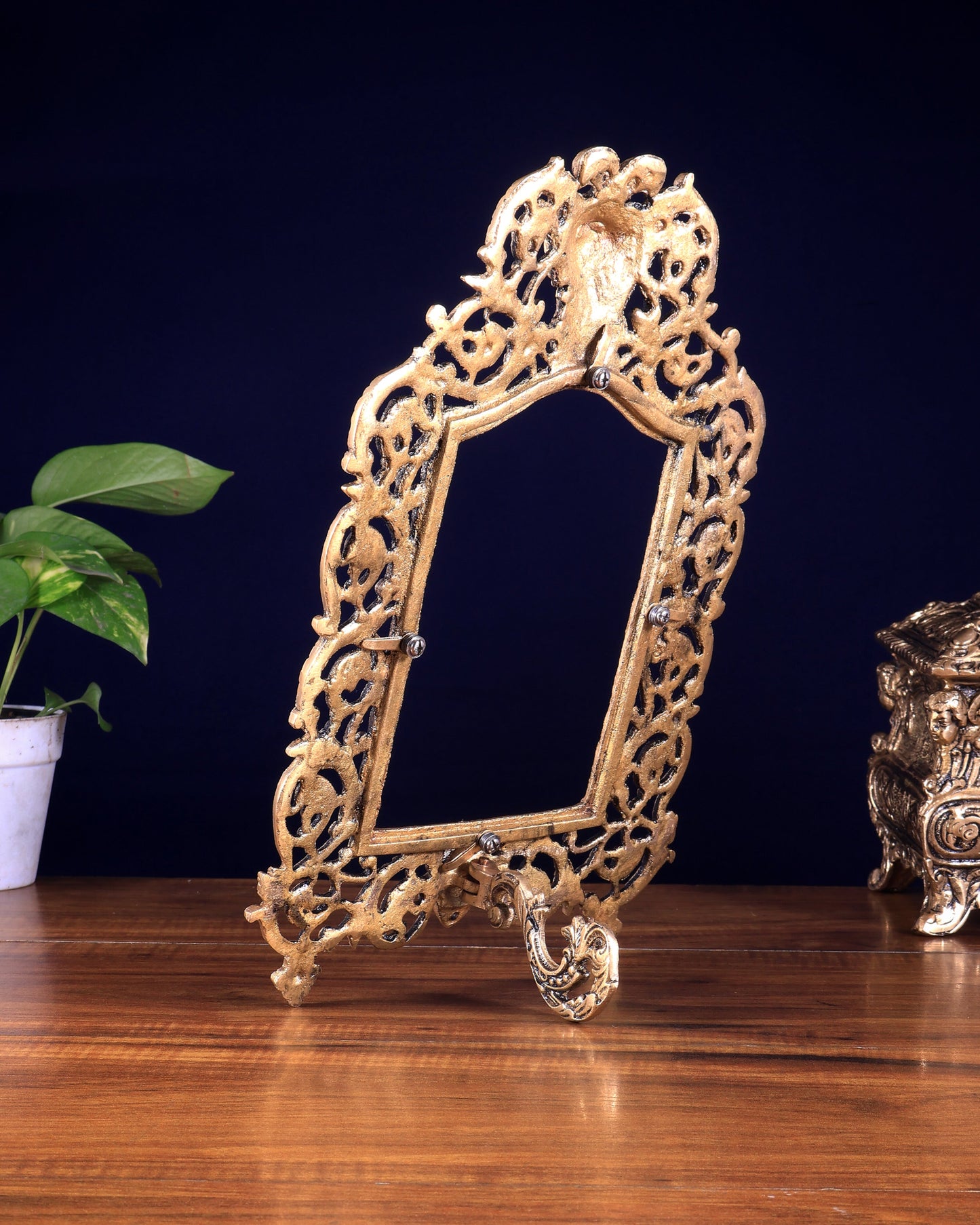 Vintage Brass Greek Design Photo Frame – Wall Hanging & Tabletop