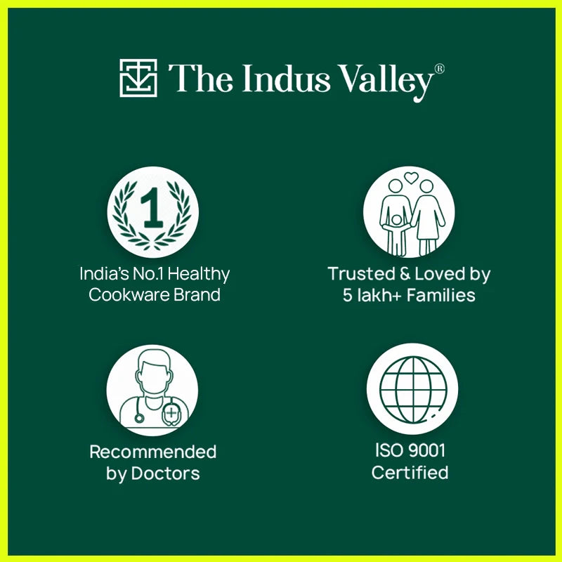 100% Pure Iron Square Tawa with Double Handles, Toxin-free Sheet Iron, Pre-Seasoned, Induction & Gas, 30.5cm