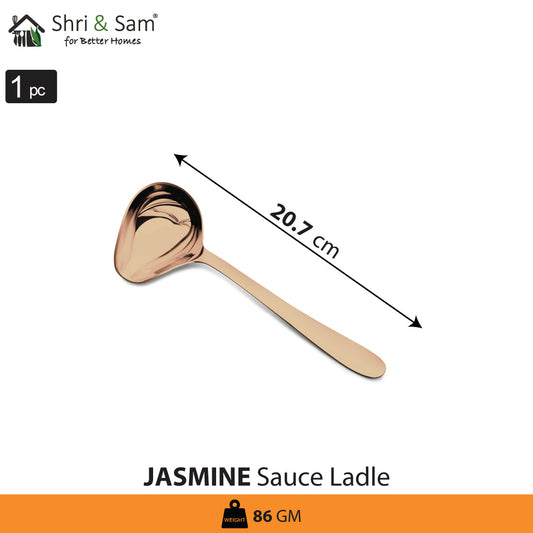 Stainless Steel Sauce Ladle with Rose Gold PVD Coating Jasmine
