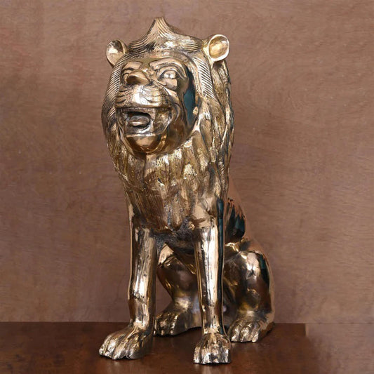 Brass Lion Statue (22 Inch)