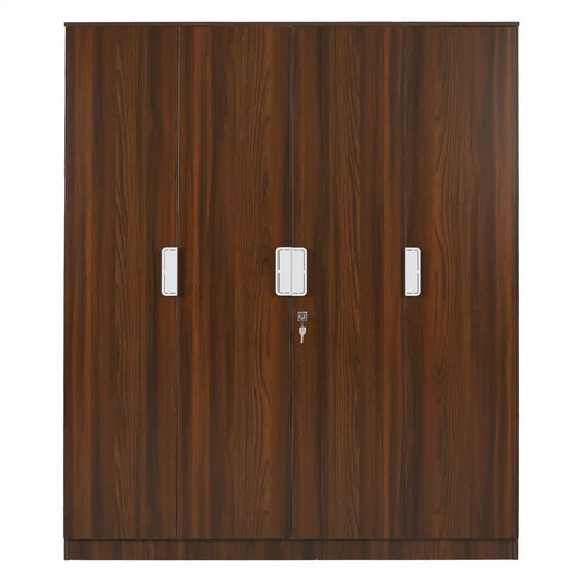 Nilkamal Joyce 4 Door Wardrobe (Classic Walnut)