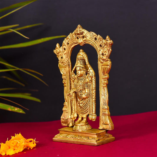 Brass Frame Tirupati Balaji Venkateshwar Superfine idol (8 Inch)