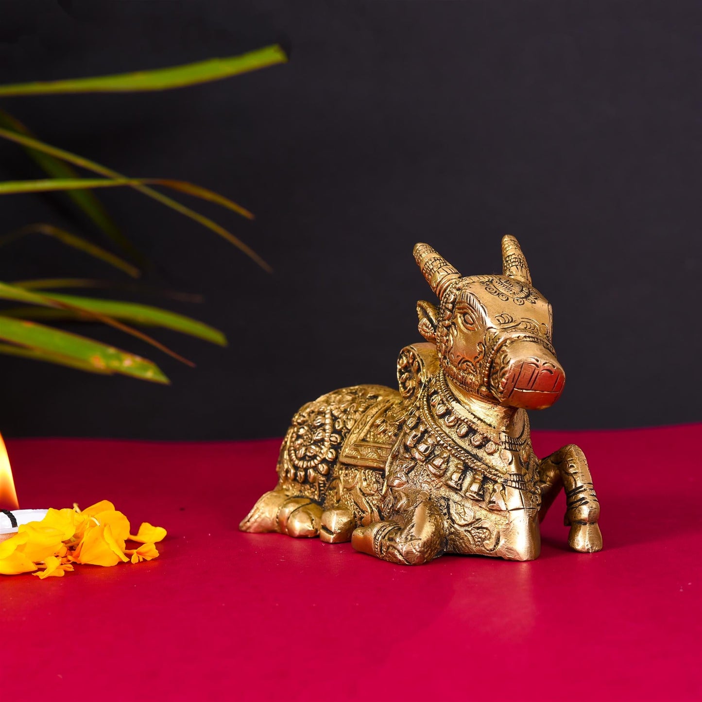 Brass Sitting Nandi Idol