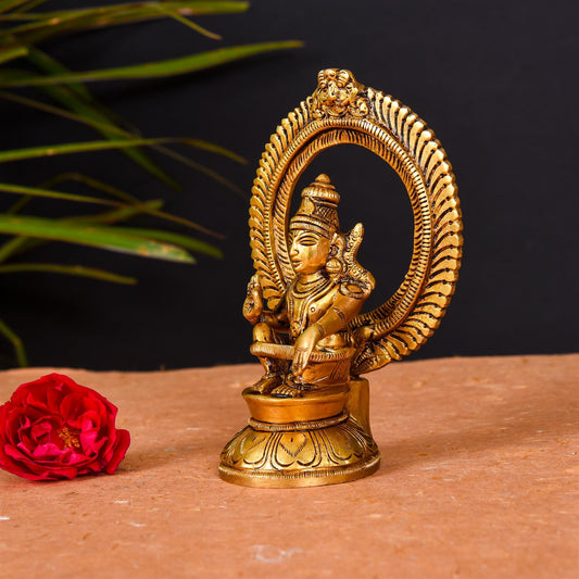 Brass Lord Frame Ayyappa/Ayyappan Superfine Idol (6 Inch)