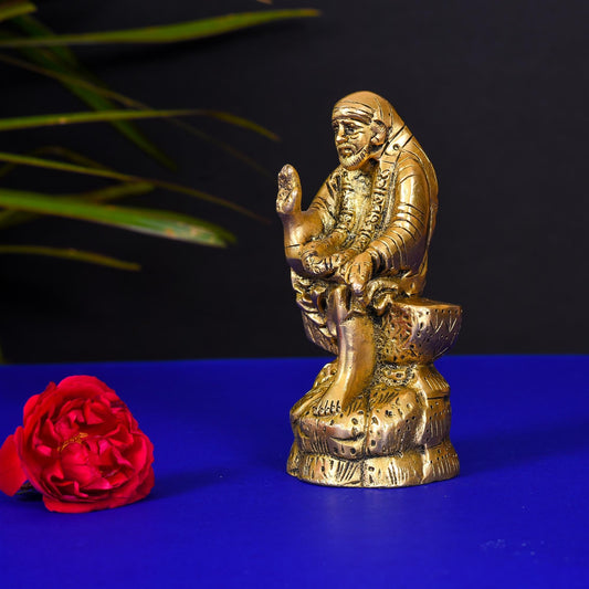 Brass Sai Baba Statue/Idol (5.2 Inch)