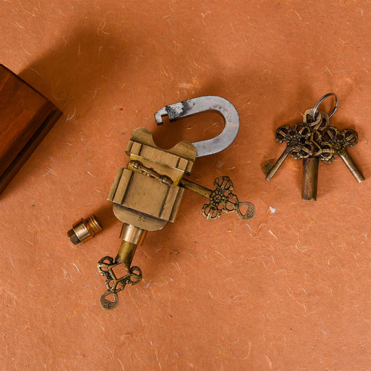 Brass Mystery Door Lock (5 Inch)