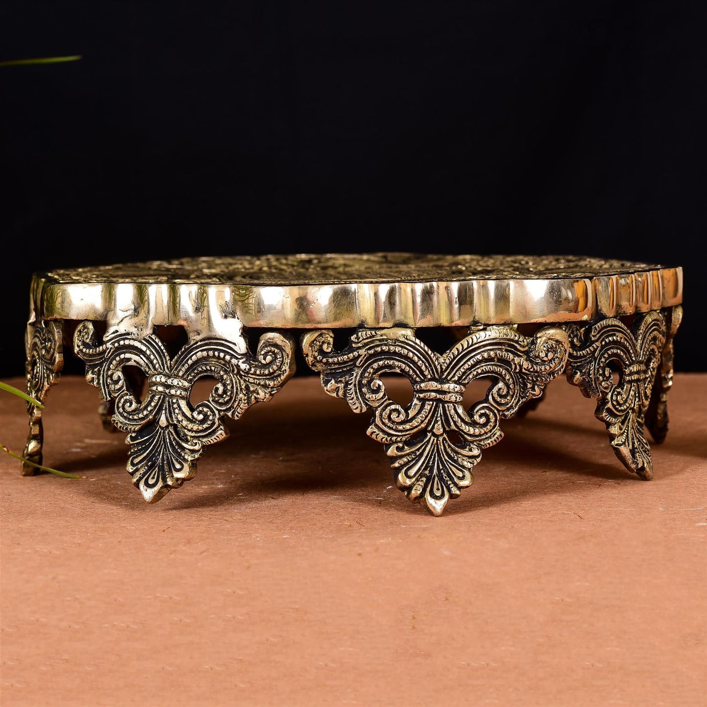 Brass Ethnic Chowki (3.5 Inch)