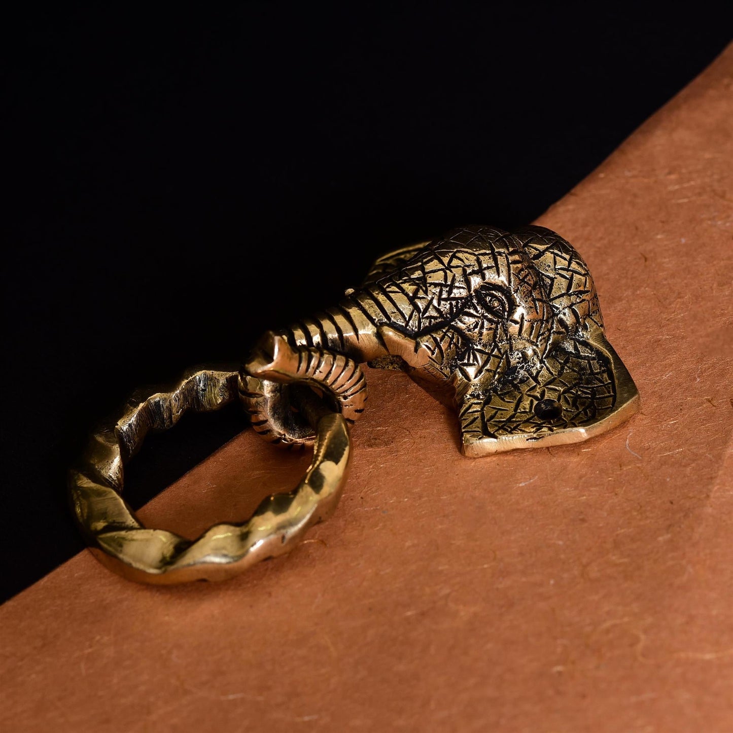 Brass Elephant Door Knocker (6.2 Inch)