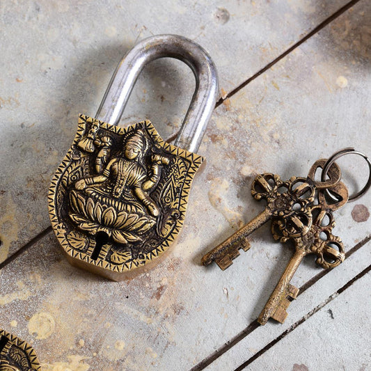 Brass Lakshmi Door Lock (4.5 Inch)