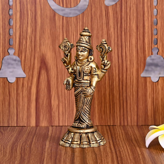 Brass Tirupati Balaji/Venkateshwar Idol (4.5 Inch)