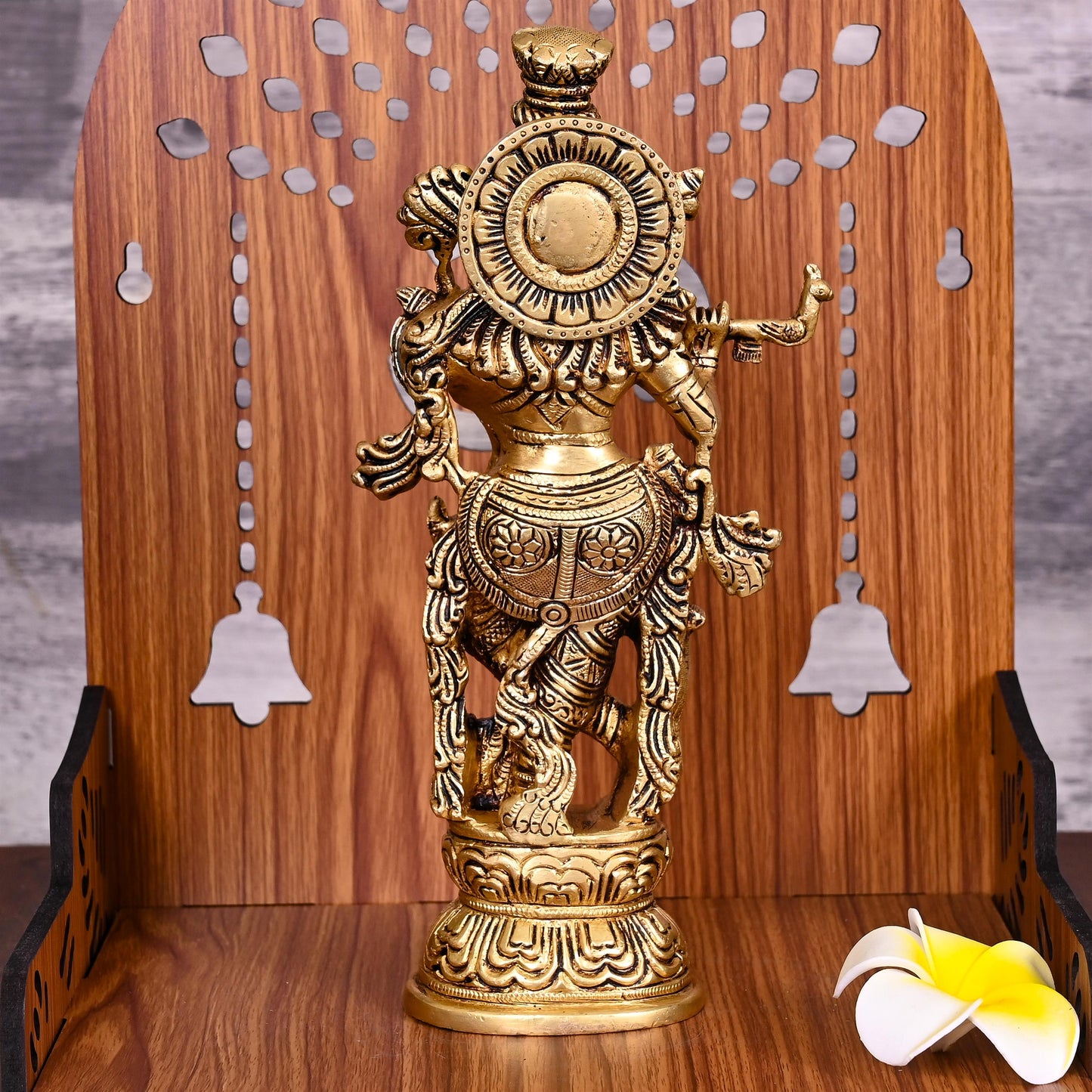 Brass Lord Krishna Idol (9.5 Inch)