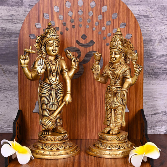 Brass Vishnu Lakshmi Set (9.5 Inch)