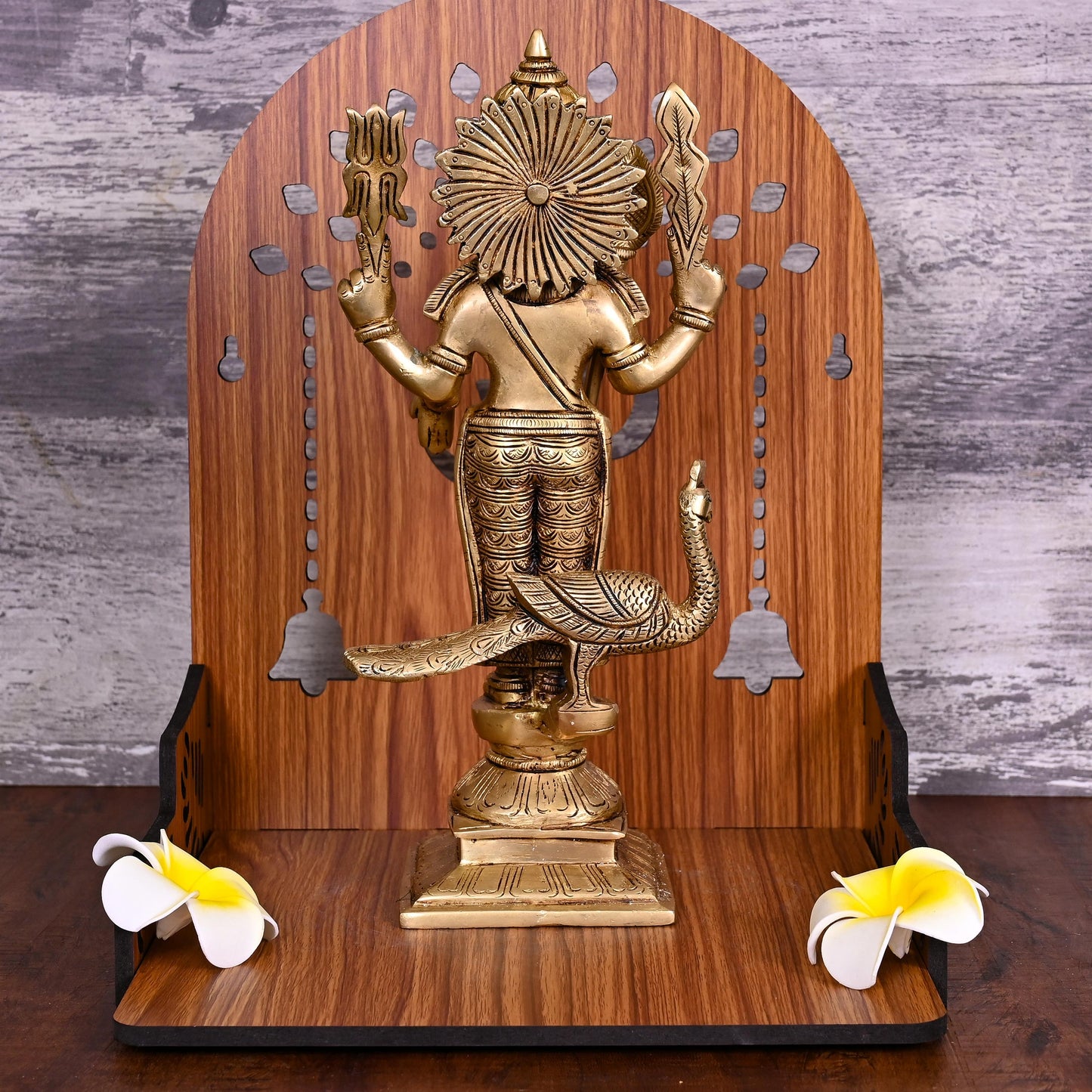Brass Lord Murugan/Kartikeya Statue (11.5 Inch)