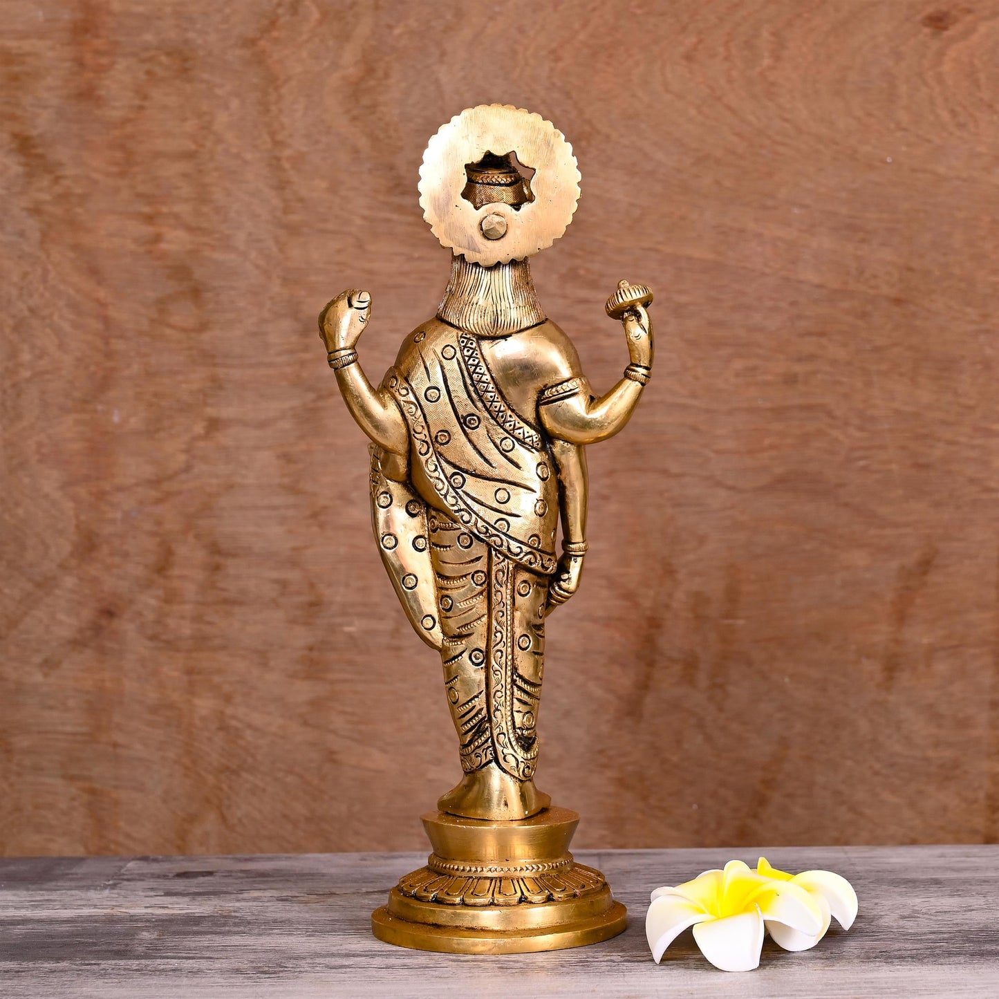 Brass Superfine Lord Dhanvantari Statue (12 Inch)