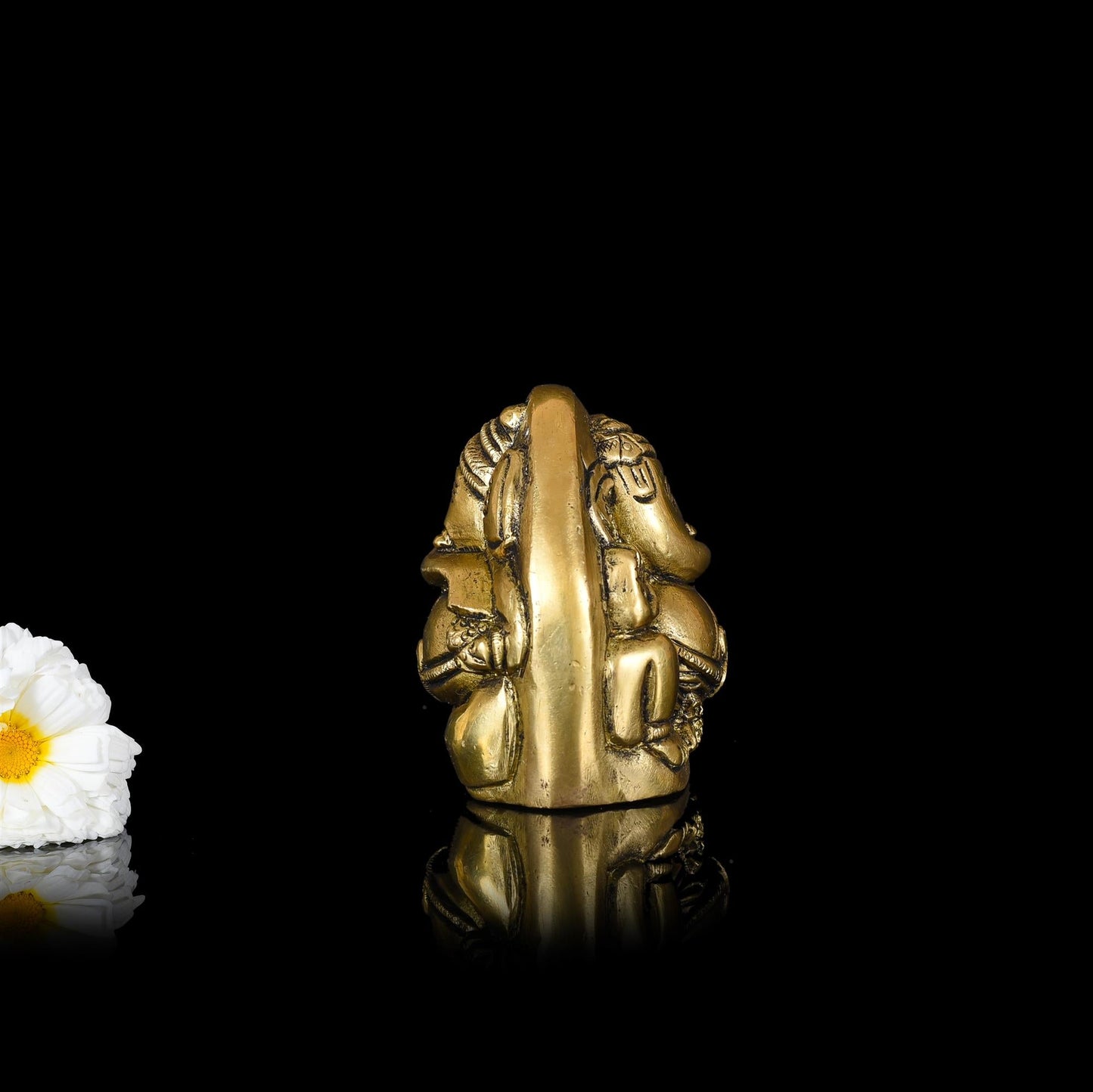 Brass Coconut Two - Faced Ganesha Idol (2.2 Inch)