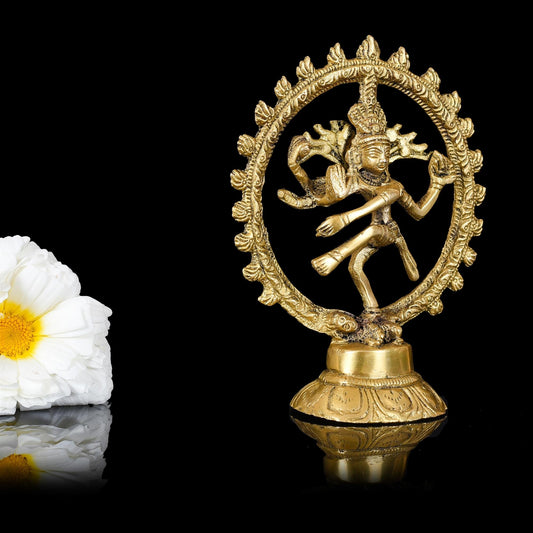 Brass Nataraja Dancing Shiva Statue (5 Inch)
