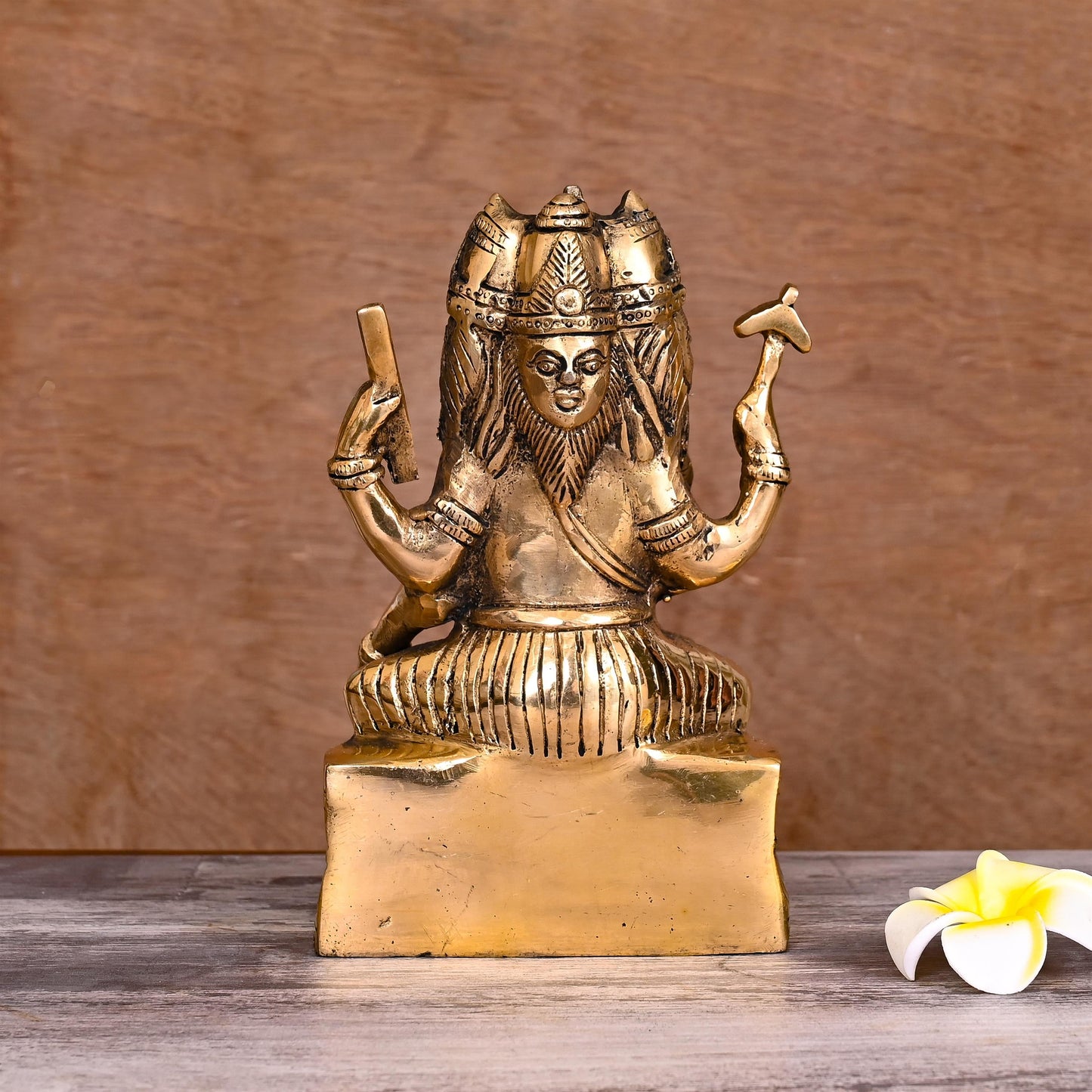 Brass Lord Brahma Statue (8.2 Inch)