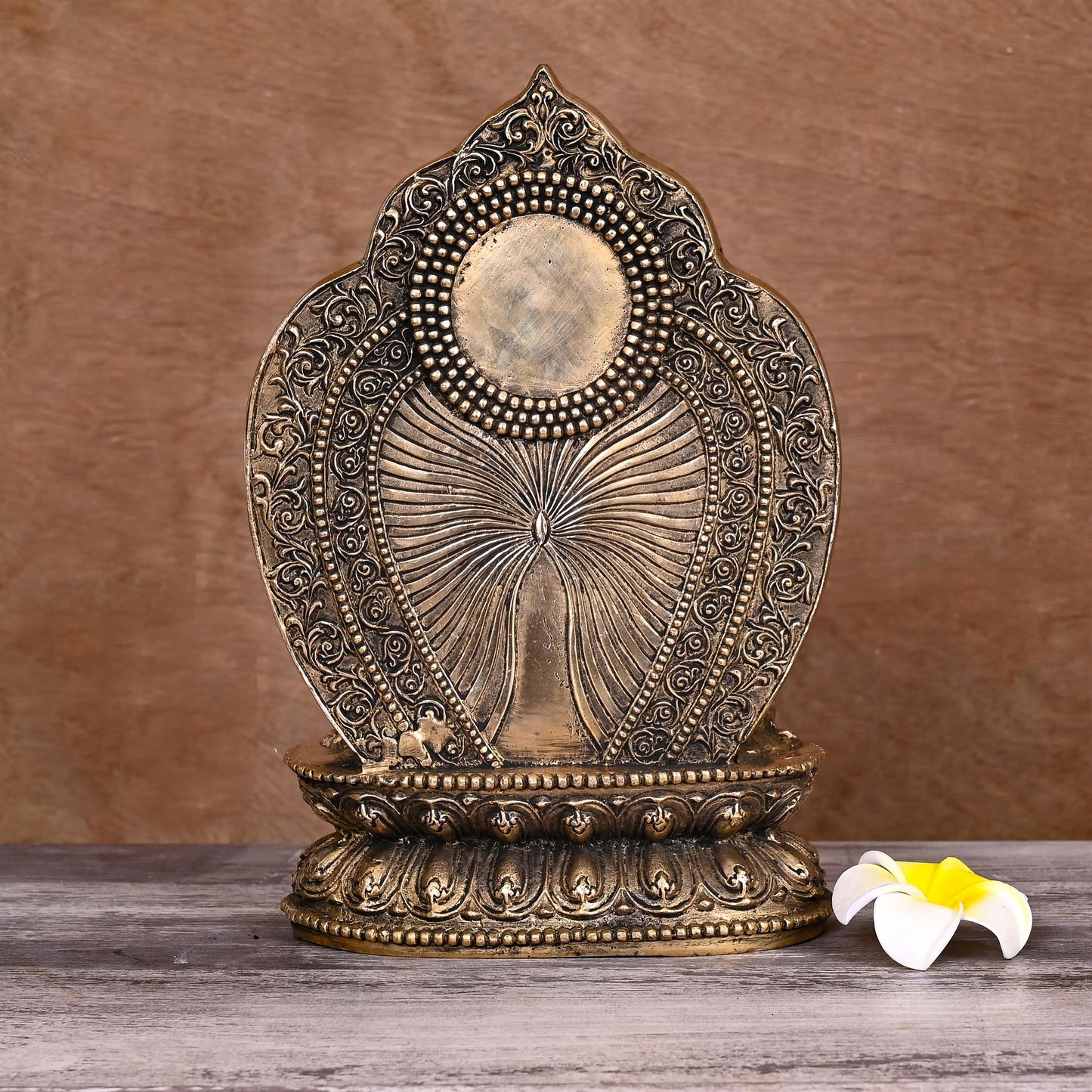 BRASS HANDCARVED BLESSING BUDDHA STATUE (10.5")
