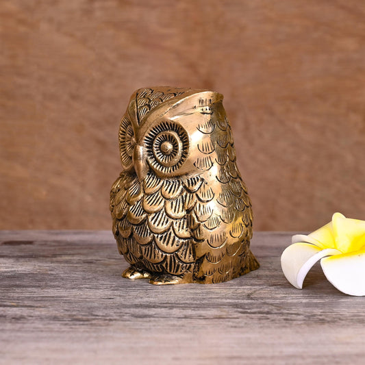Brass Owl Figurine (2.5 Inch)