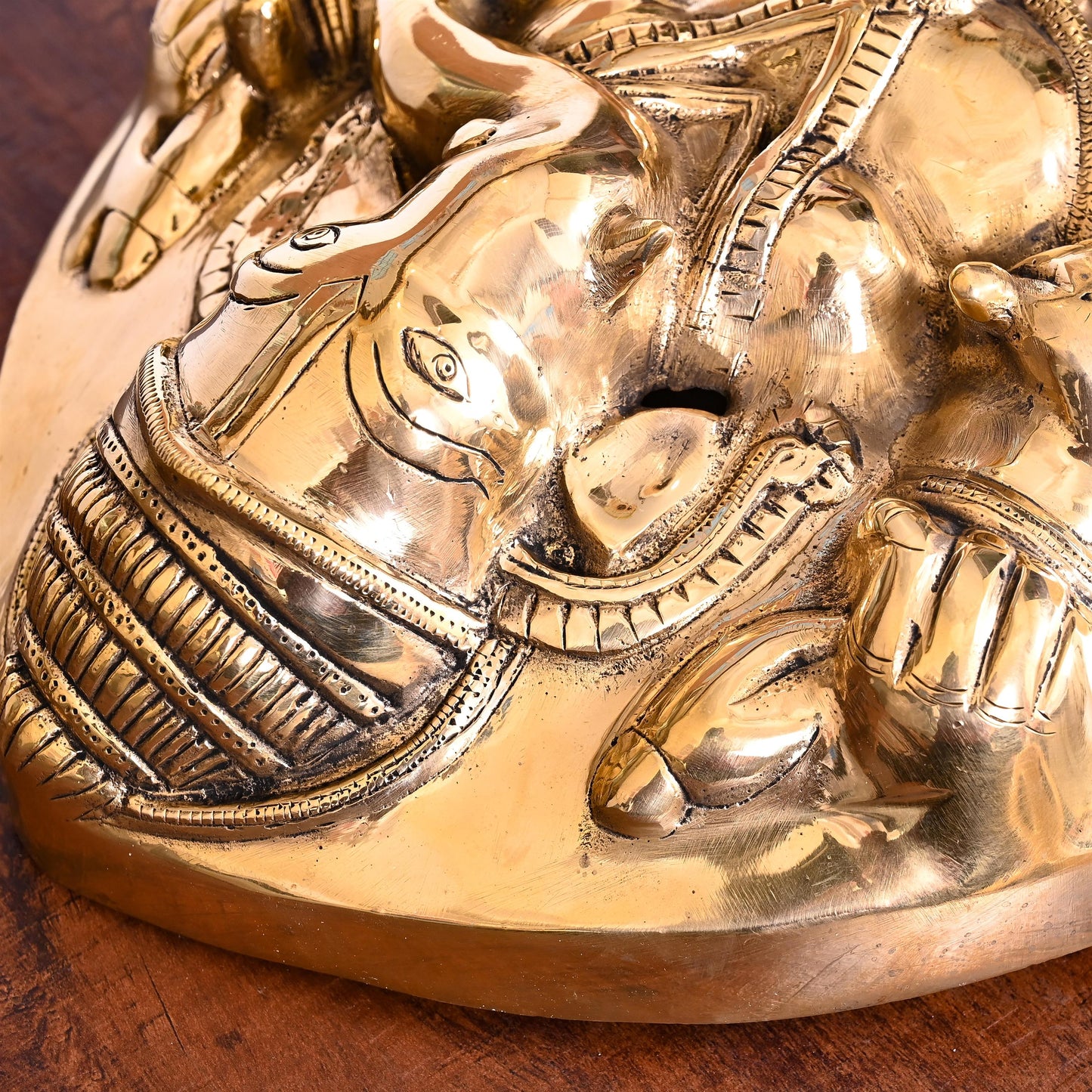 Brass Coconut Shape Ganesha Wall Hanging (13.5 Inch)