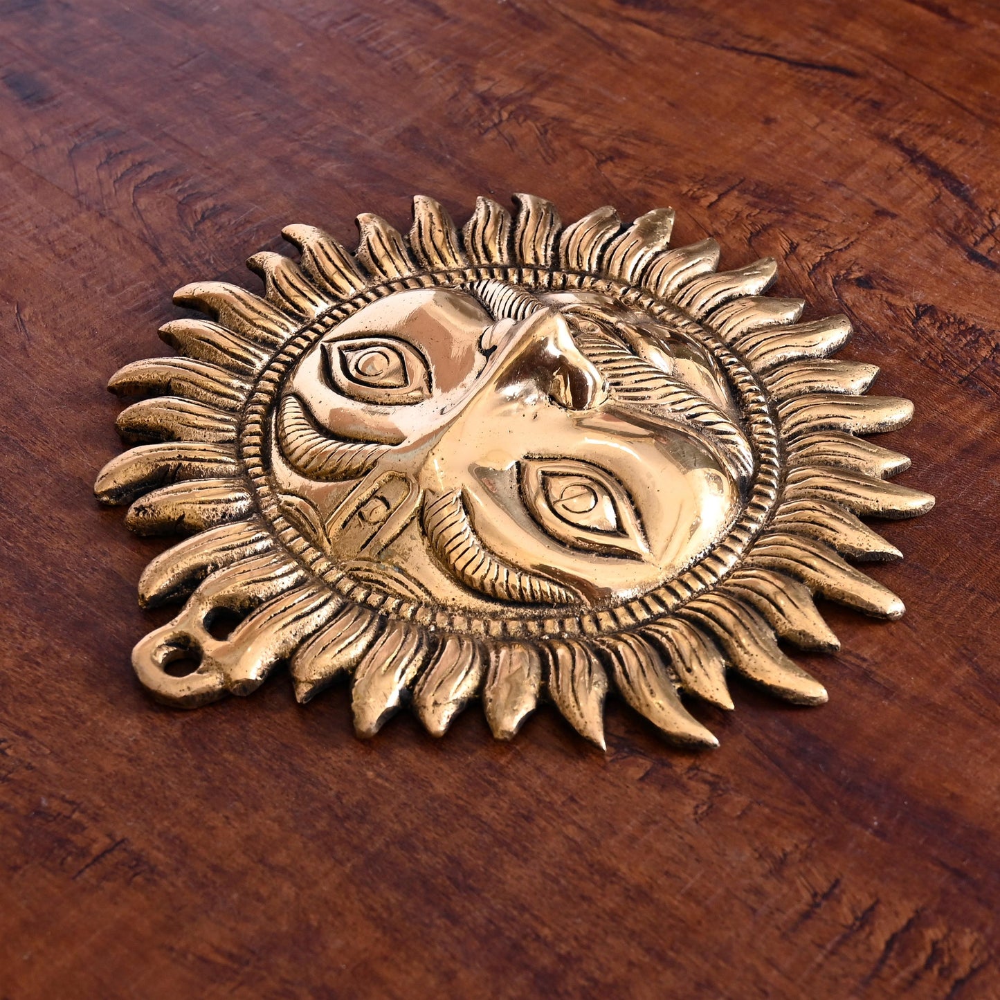 Brass Sun Face Wall Hanging (8 Inch)
