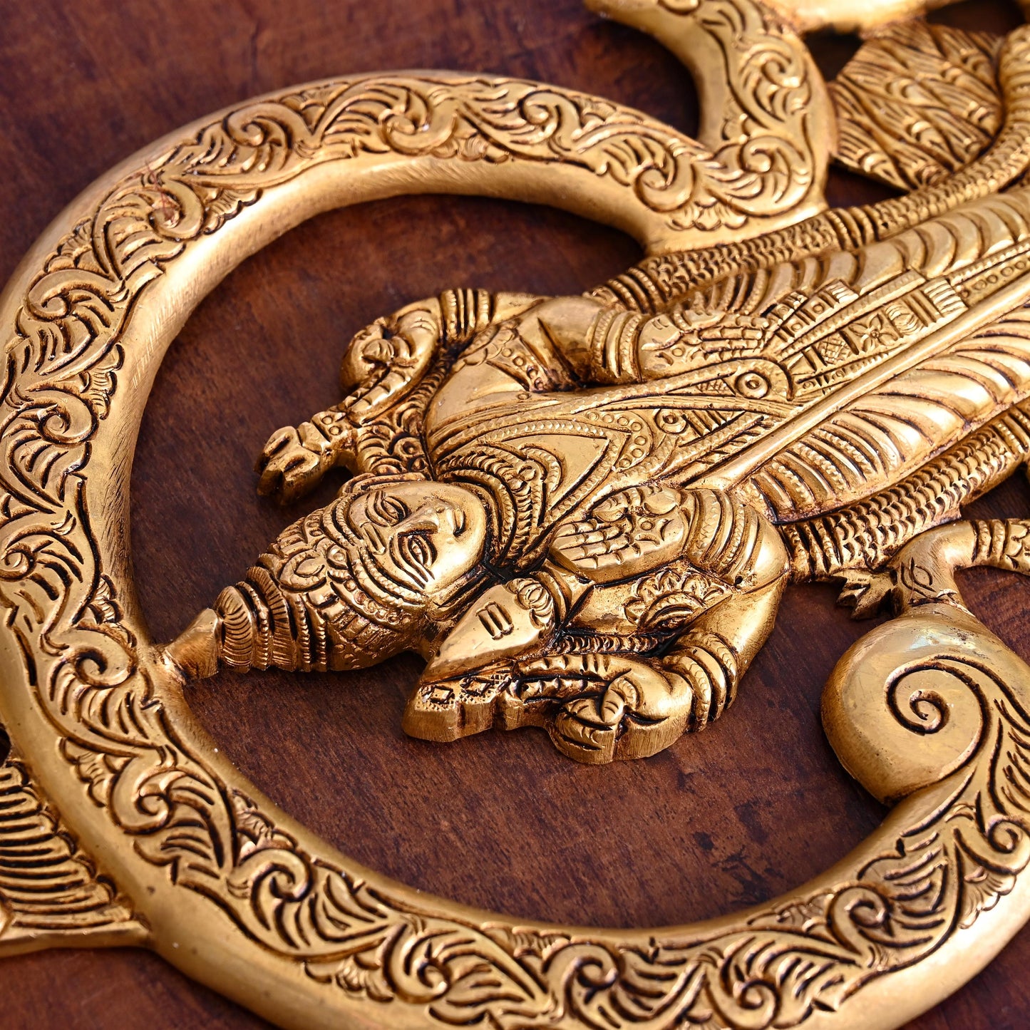 Brass Lord Murugan/Kartikeya Wall Hanging (13.5 Inch)