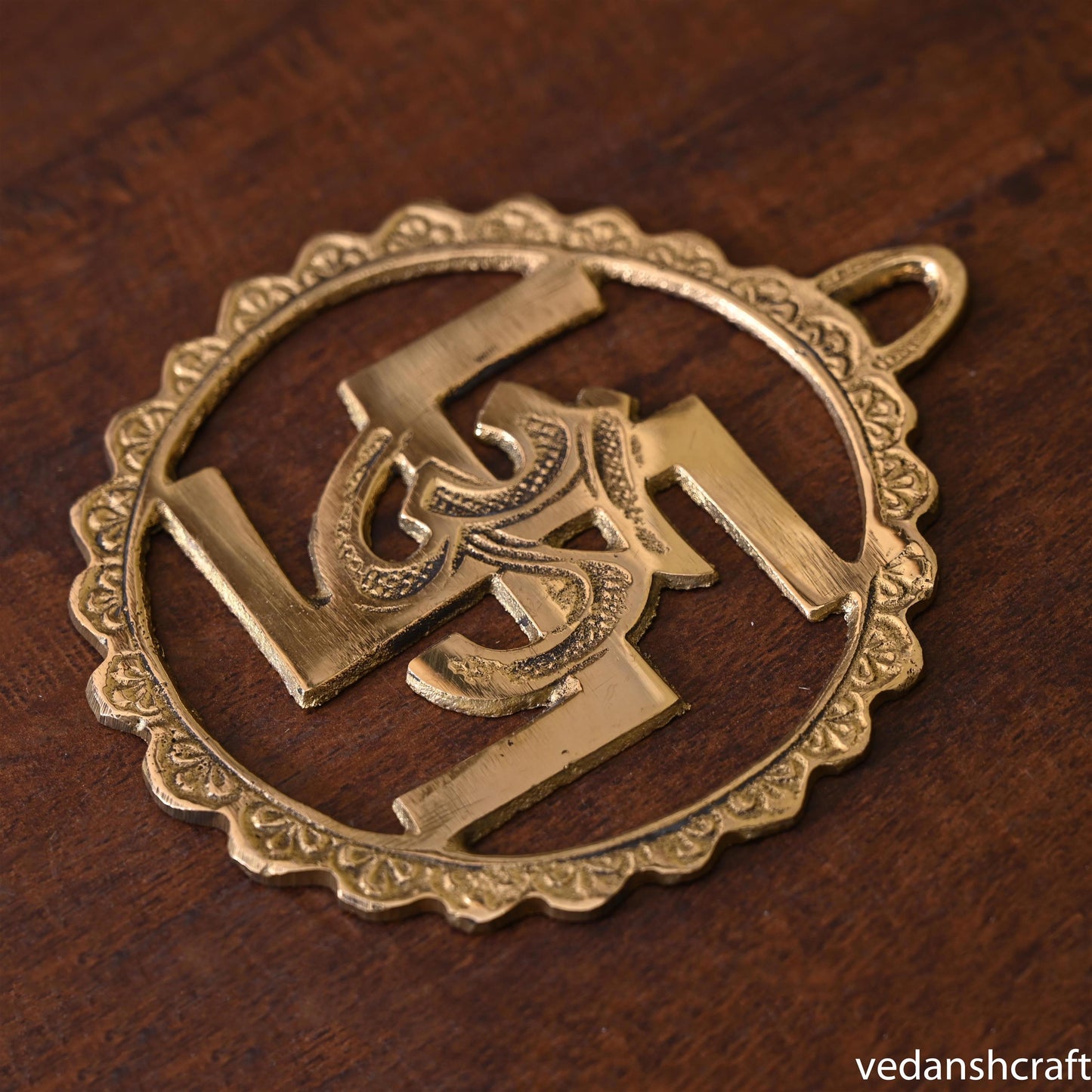 Brass Swastik Om Wall Hanging