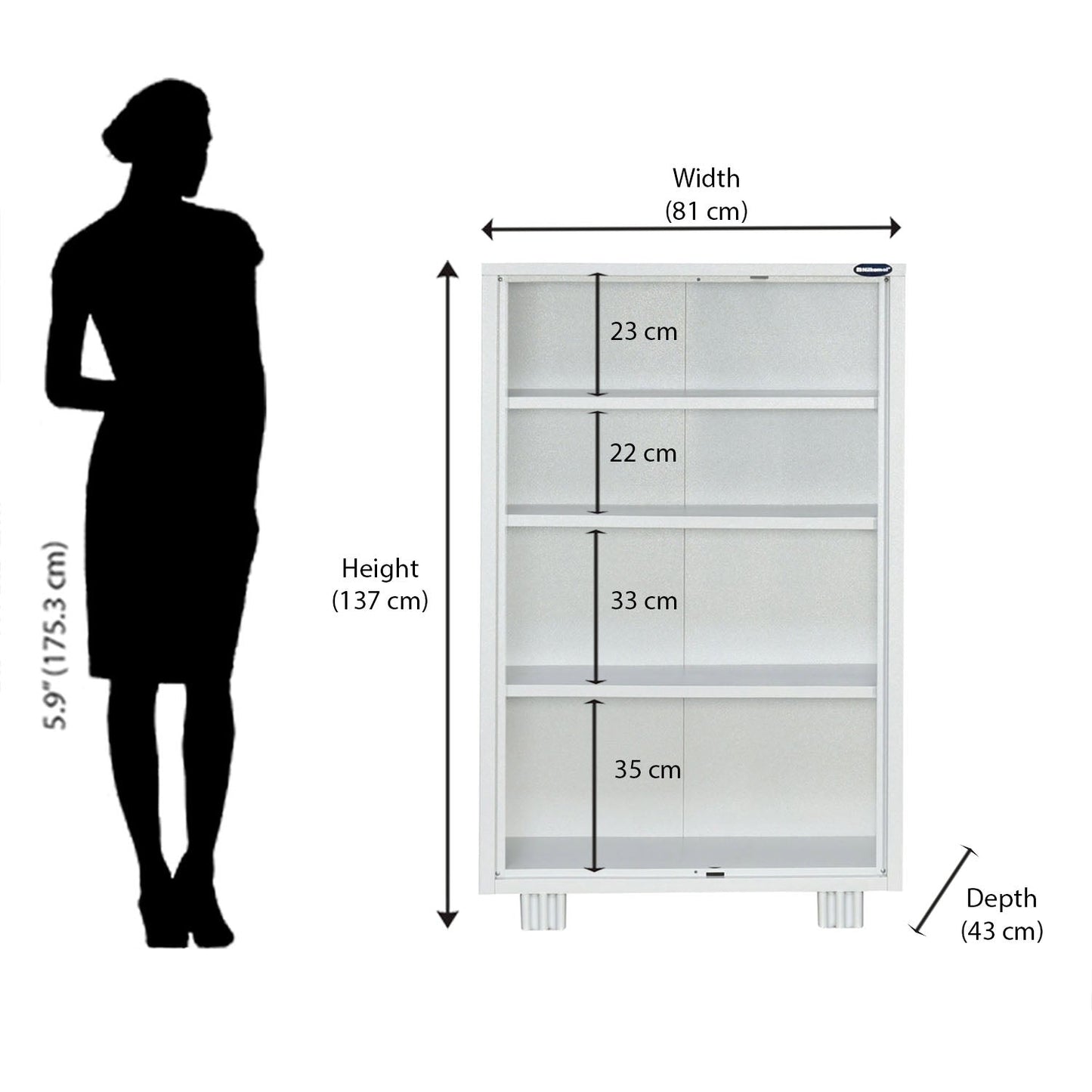 Nilkamal Magna Kd Office Almira Small (Grey)