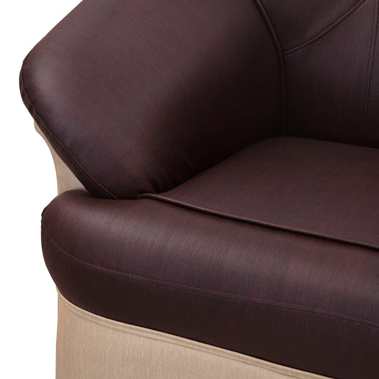Nilkamal Mifa 1 Seater PVC Sofa (Maroon / Beige)