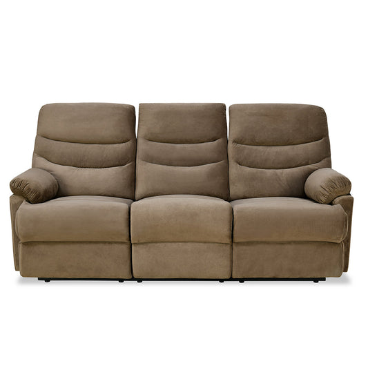 Nilkamal Skelton 3 Seater Manual Recliner (Velvet Brown)