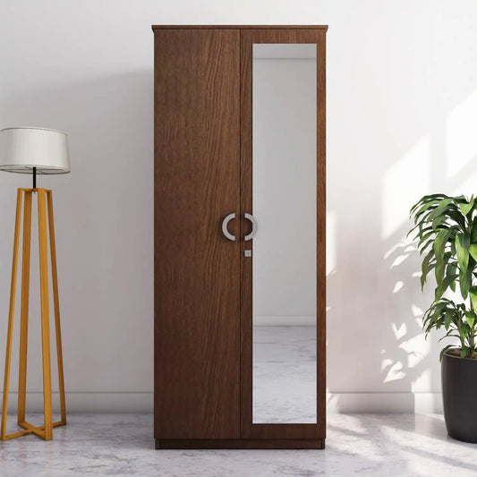 Nilkamal Massif 2 Door Wardrobe with Mirror (Legno Oak)