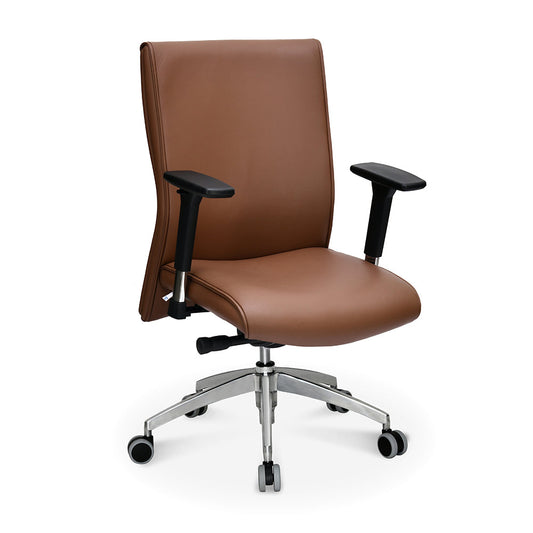 Nilkamal Command Mid Back Leather Office Chair (Tan)